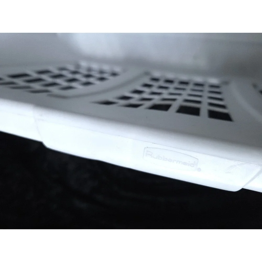 Vintage Rubbermaid White Plastic Laundry Basket Rectangular Ventilated‎ 2965
